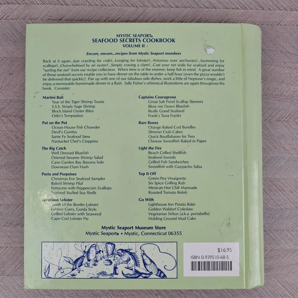 Mystic Seaport Seafood Secrets Cookbook Connecticut Local Ethnic Recipes Vintage